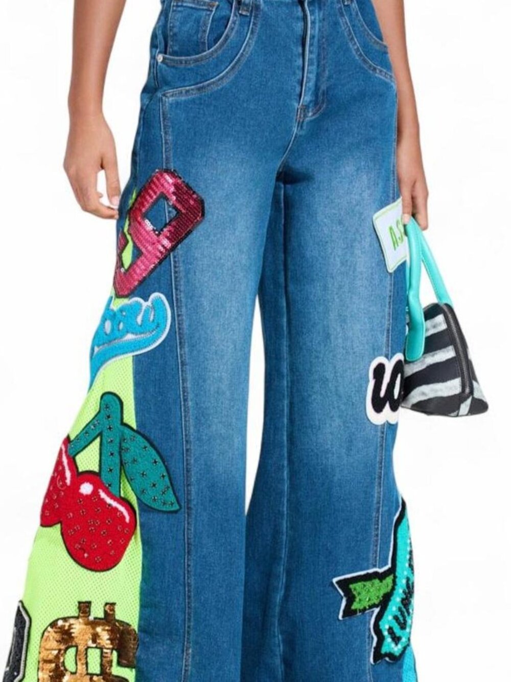 AKIRA Label Patchwork Denim Jeans